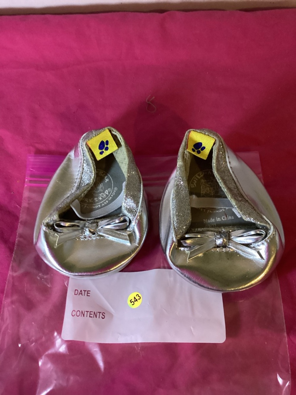 543-Build-A-Bear Workshop Branded Slip On Glitter Ballet Flat Shoes